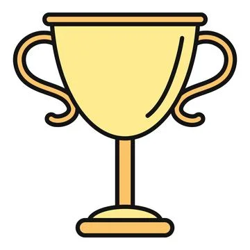 Gold trophy cup winning first place award Stock Illustration