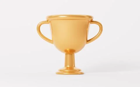 Gold trophy model, 3d rendering. Stock Illustration