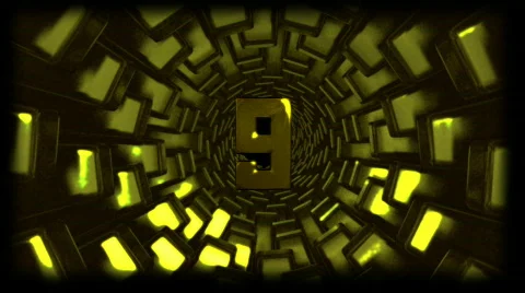 Gold tunnel 10 digit countdown Stock Footage 565646