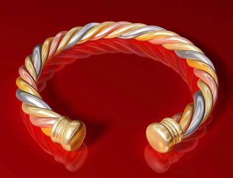 Gold twist bangle Illustrazione stock