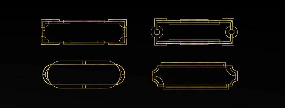 Gold ui frame game button. Medieval border design Stock Illustration