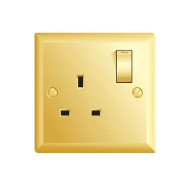 Gold UK socket Stock Illustration