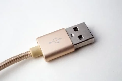 Gold Usb Cable Foto stock
