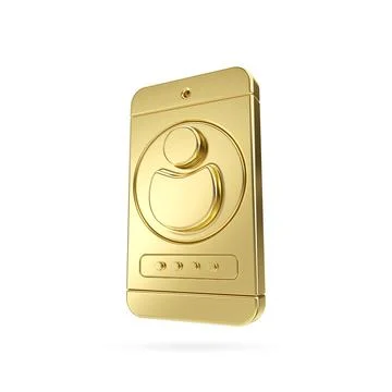 Gold user authorization icon. Account login and password form on smartphone Stock Illustration