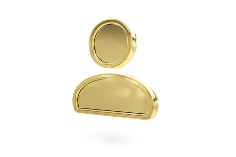 Gold users icon isolated on white background Stock Illustration