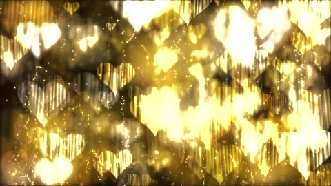 Gold Valentine Hearts Background - Loop, Copy Space Stock Footage 311535006