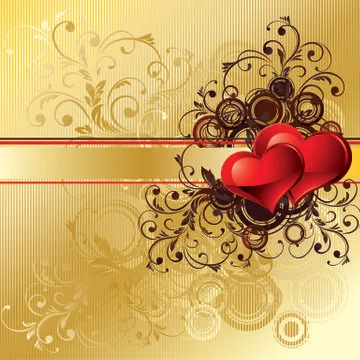 Gold valentines background Stock Illustration