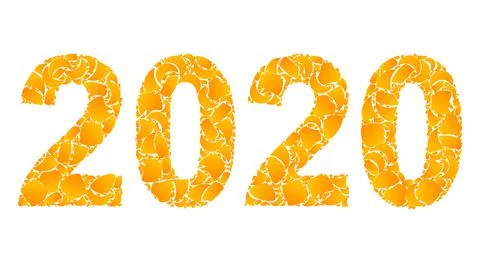 Gold Vector 2020 Year Digits Mosaic Icon 스톡 일러스트