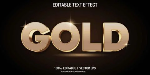 Gold vector 3d text effect with modern style design Illustrazione stock