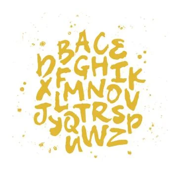 Gold vector alphabet. Letters Stock Illustration