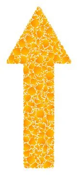 Gold Vector Up Arrow Mosaic Icon 스톡 일러스트