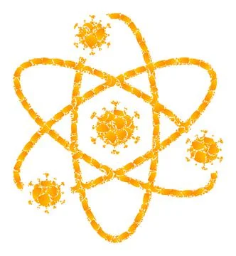 Gold Vector Atom Viruses Mosaic Icon イラスト素材