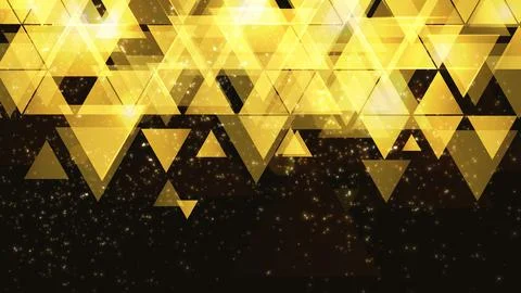 Gold vector background with abstract triangles. Stock Illustration