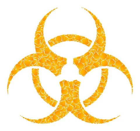 Gold Vector Biohazard Mosaic Icon 스톡 일러스트