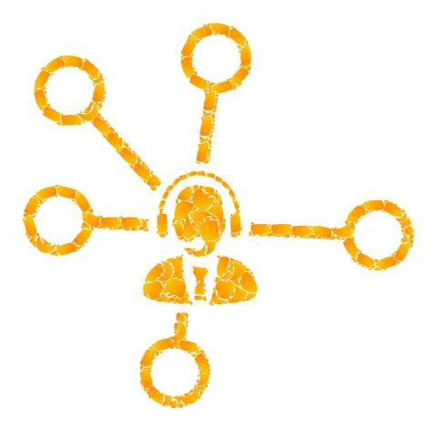 Gold Vector Call Center Links Mosaic Icon Stock Illustration