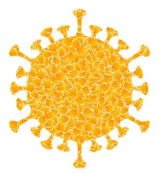 Gold Vector Covid Mosaic Icon 스톡 일러스트