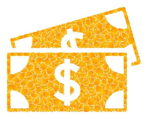 Gold Vector Dollar Banknotes Mosaic Icon Illustrazione stock