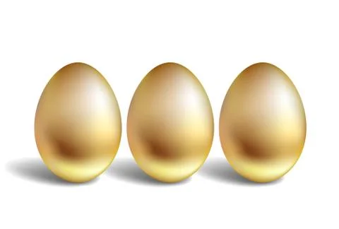 Gold Vector Egg Concept. Unique golden eggs Stock Illustration