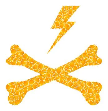 Gold Vector Electrical Hazard Mosaic Icon イラスト素材