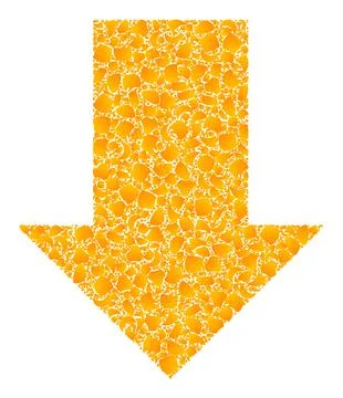 Gold Vector Fall Down Arrow Mosaic Icon Illustrazione stock