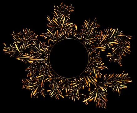 Gold vector floral  round frame Stockillustratie