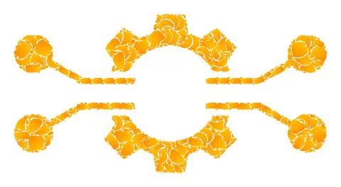 Gold Vector Gear Electronics Integration Mosaic Icon Stockillustratie