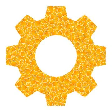 Gold Vector Gear Mosaic Icon 스톡 일러스트