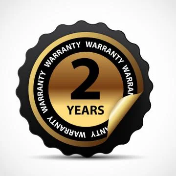 Gold vector guarantee sign, 2 years warranty label Stock Illustration