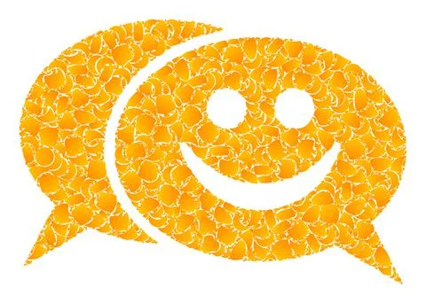Gold Vector Happy Chat Mosaic Icon 스톡 일러스트