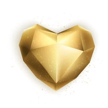 Gold vector heart.. 3d design elements for Valentines holidays, wedding Illustrazione stock