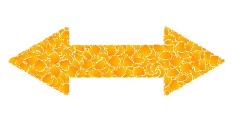 Gold Vector Horizontal Exchange Arrow Mosaic Icon 스톡 일러스트