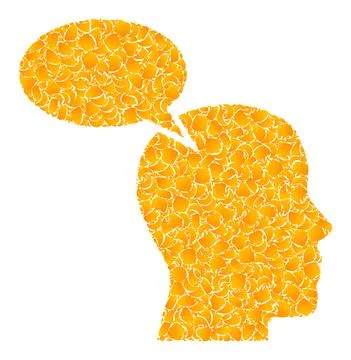 Gold Vector Imagination Cloud Mosaic Icon Stock Illustration