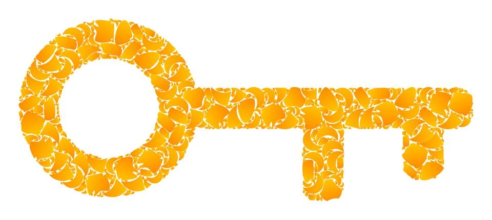 Gold Vector Key Mosaic Icon 스톡 일러스트
