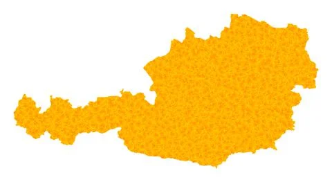 Gold Vector Map of Austria 스톡 일러스트