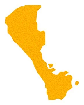 Gold Vector Map of Boracay Island 스톡 일러스트