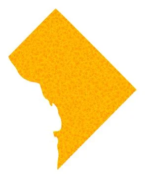 Gold Vector Map of District Columbia Stock Illustration
