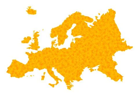Gold Vector Map of Europe イラスト素材