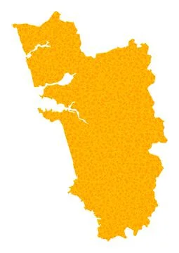 Gold Vector Map of Goa State Illustrazione stock