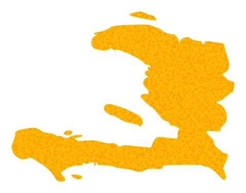 Gold Vector Map of Haiti Illustrazione stock