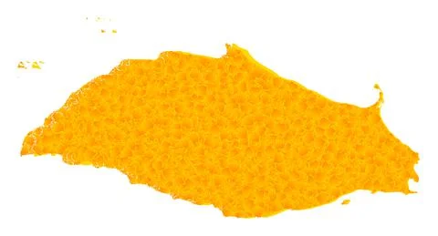 Gold Vector Map of Isla La Tortuga Ilustración de archivo