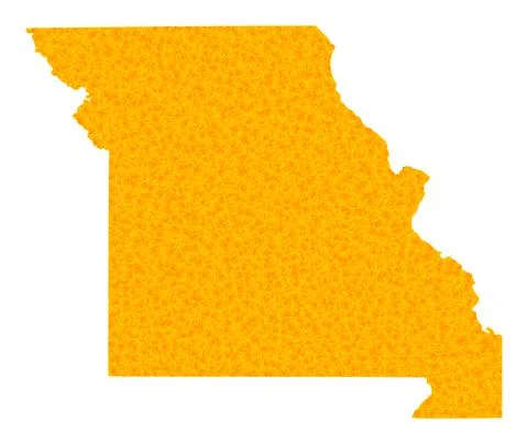 Gold Vector Map of Missouri State Stock Illustration