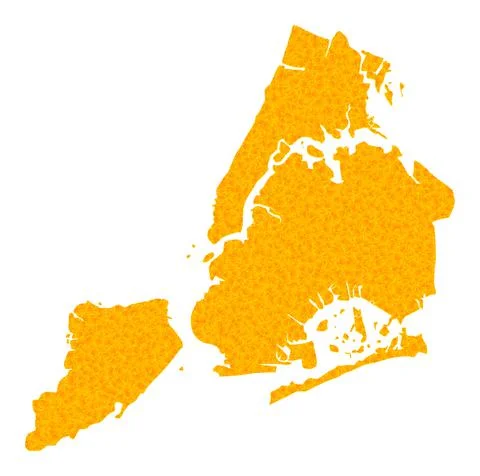 Gold Vector Map of New York City 스톡 일러스트