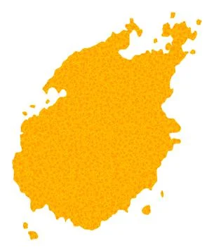 Gold Vector Map of Paros Island Stock Illustration