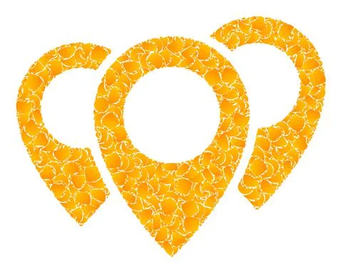 Gold Vector Map Pointers Mosaic Icon Illustrazione stock