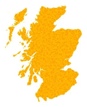 Gold Vector Map of Scotland Stock Illustration