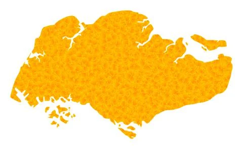 Gold Vector Map of Singapore Stockillustratie