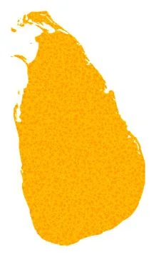 Gold Vector Map of Sri Lanka Illustrazione stock