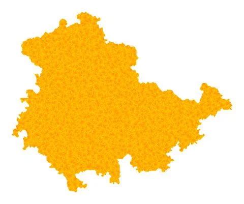 Gold Vector Map of Thuringia State Illustrazione stock