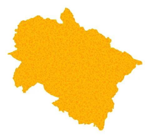 Gold Vector Map of Uttarakhand State Stock Illustration