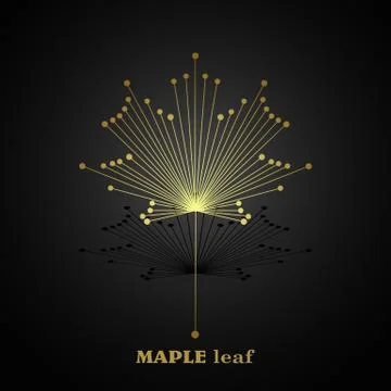 Gold vector maple leaf Illustrazione stock